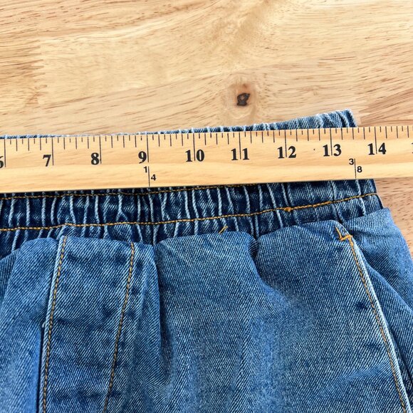 Urban Outfitters BDG Pull-On Denim Boxer Short‎ Size M High Rise Elastic Waist - Picture 10 of 12